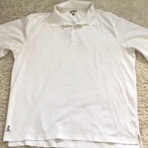 White golf shirt
